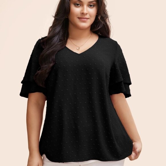 BloomChic Tops - Bloomchic Swiss Dot Blouse - 6X / 30